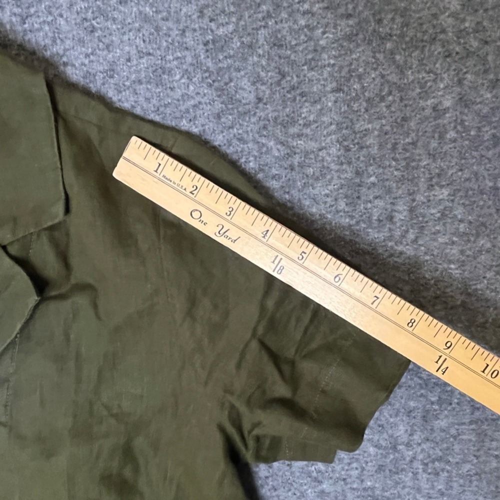 Quince Linen Short Sleeve Shirt Womens XS Martini Olive Camp Lagenlook NEW - Picture 8 of 11
